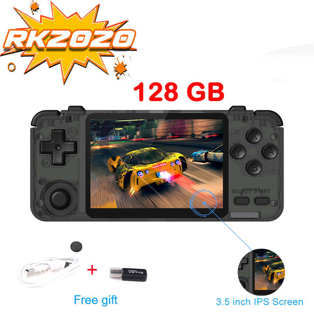 Willkey RK2020 3D Games Retro Console HD 3.5inch IPS Screen Portable Handheld Game Console PS1 N64 Games Video Game Player