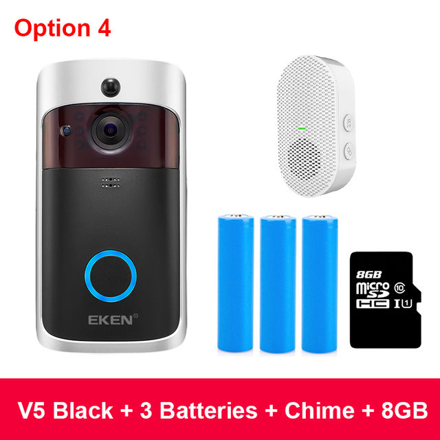 Smart IP Video Intercom WIFI Video Door Phone Door Bell WIFI Doorbell Camera IR Alarm Wireless Security Camera EKEN V5
