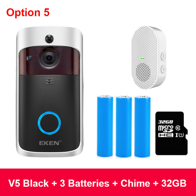 Smart IP Video Intercom WIFI Video Door Phone Door Bell WIFI Doorbell Camera IR Alarm Wireless Security Camera EKEN V5