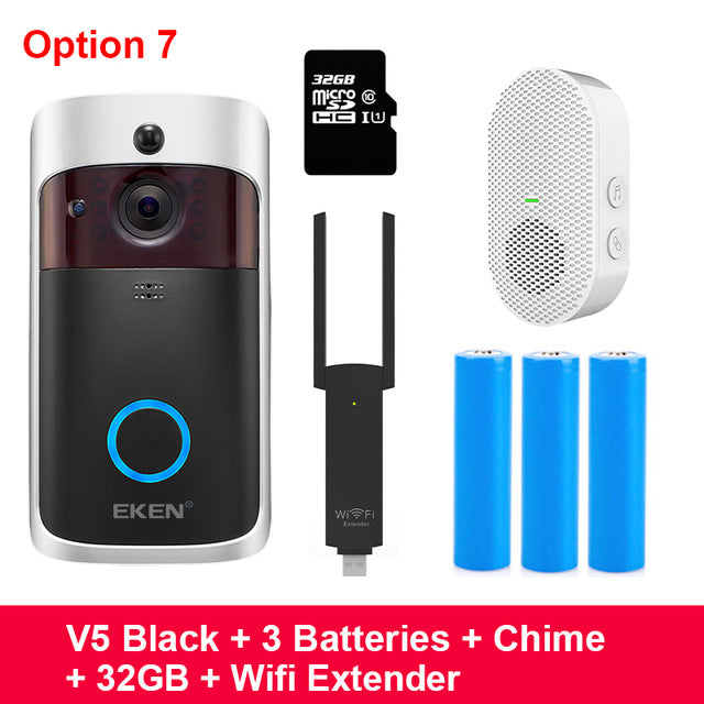 Smart IP Video Intercom WIFI Video Door Phone Door Bell WIFI Doorbell Camera IR Alarm Wireless Security Camera EKEN V5