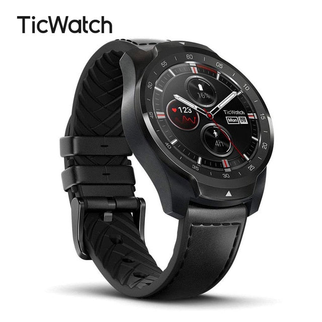 TicWatch Pro Global Version Smart Watch Wear OS by Google for iOS& Android NFC Payment GPS Waterproof IP 68 Bluetooth Smartwatch
