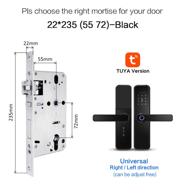 New X5 Waterproof Tuya Biometric Fingerprint Lock, Security Intelligent Smart Lock With WiFi APP Password RFID Door Lock