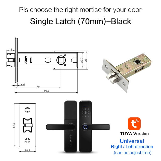 New X5 Waterproof Tuya Biometric Fingerprint Lock, Security Intelligent Smart Lock With WiFi APP Password RFID Door Lock