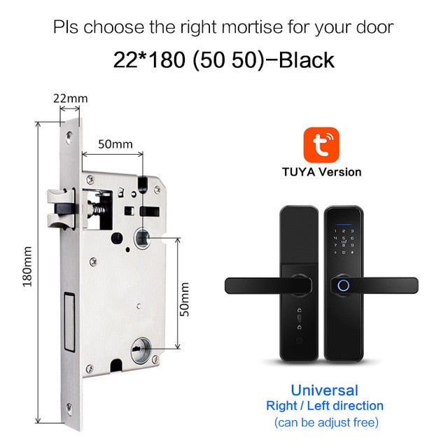 New X5 Waterproof Tuya Biometric Fingerprint Lock, Security Intelligent Smart Lock With WiFi APP Password RFID Door Lock