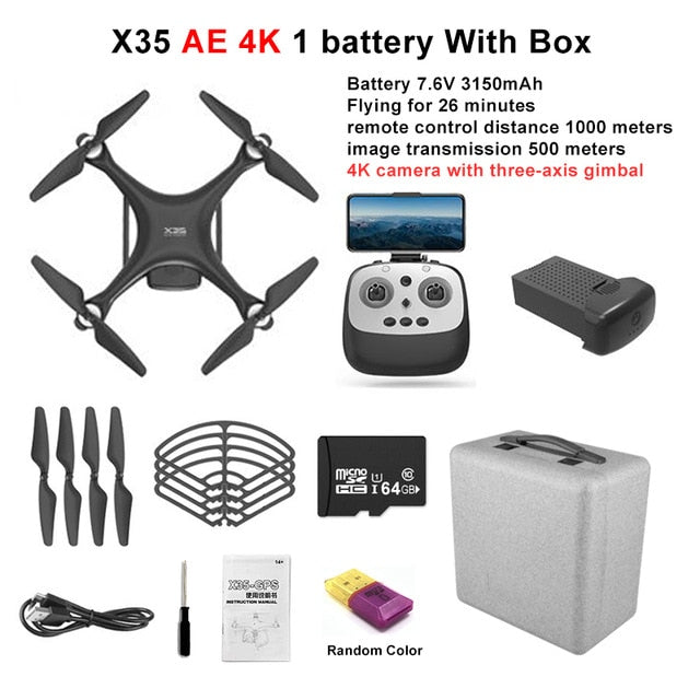 LAUMOX X35 Drone GPS WiFi 4K HD Camera Profissional RC Quadcopter Brushless Motor Drones Gimbal Stabilizer 26 minute flight