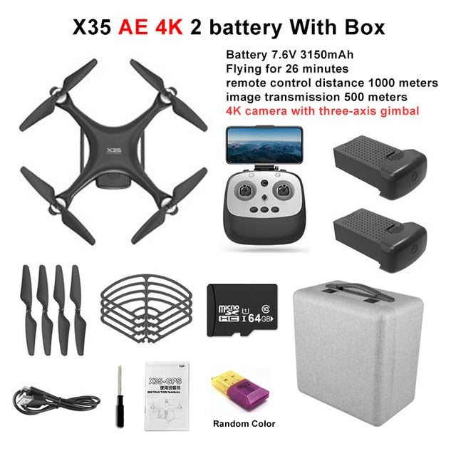 LAUMOX X35 Drone GPS WiFi 4K HD Camera Profissional RC Quadcopter Brushless Motor Drones Gimbal Stabilizer 26 minute flight