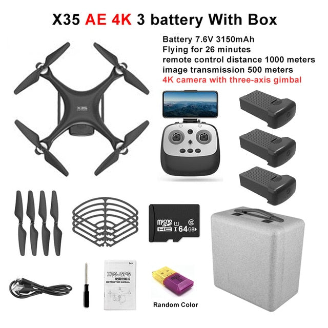 LAUMOX X35 Drone GPS WiFi 4K HD Camera Profissional RC Quadcopter Brushless Motor Drones Gimbal Stabilizer 26 minute flight