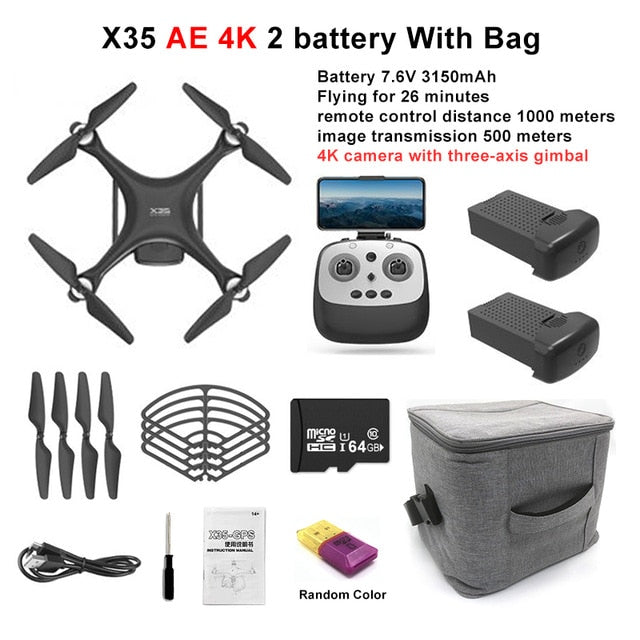 LAUMOX X35 Drone GPS WiFi 4K HD Camera Profissional RC Quadcopter Brushless Motor Drones Gimbal Stabilizer 26 minute flight