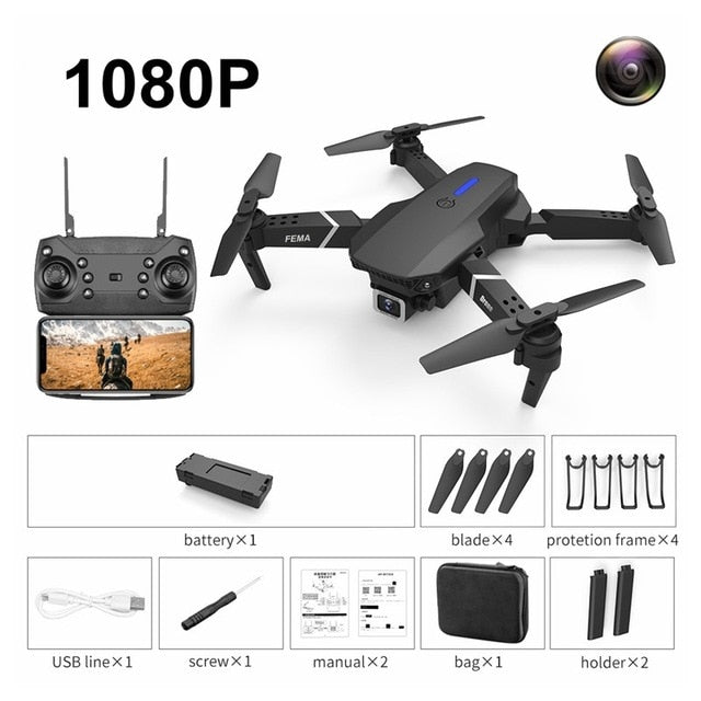 FEMA E525 E525S GPS Drone with 4K / 1080P 5G Wifi FPV HD Wide Angle Camera Foldable Mini Dron RC Quadcopter Follow Me VS E520S