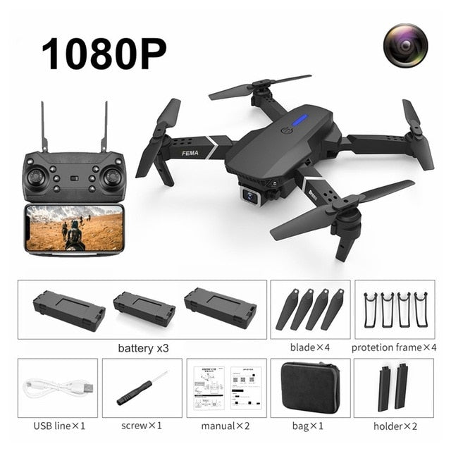 FEMA E525 E525S GPS Drone with 4K / 1080P 5G Wifi FPV HD Wide Angle Camera Foldable Mini Dron RC Quadcopter Follow Me VS E520S