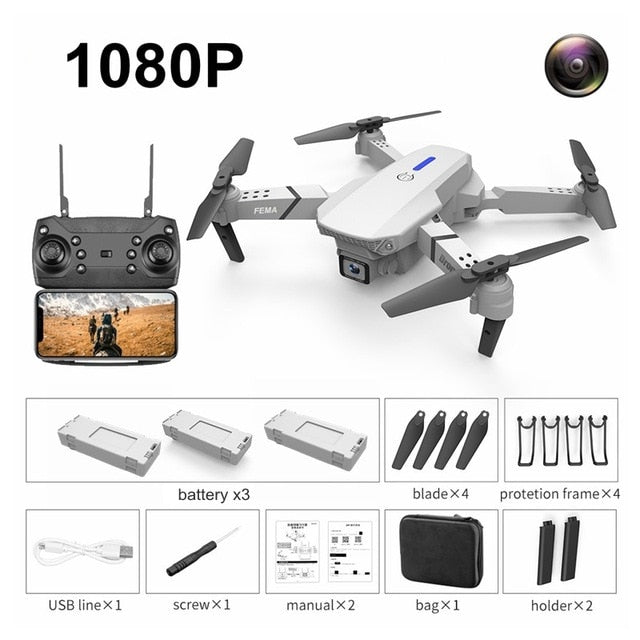 FEMA E525 E525S GPS Drone with 4K / 1080P 5G Wifi FPV HD Wide Angle Camera Foldable Mini Dron RC Quadcopter Follow Me VS E520S