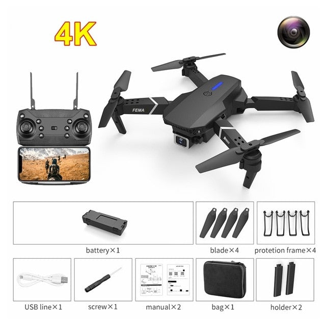 FEMA E525 E525S GPS Drone with 4K / 1080P 5G Wifi FPV HD Wide Angle Camera Foldable Mini Dron RC Quadcopter Follow Me VS E520S