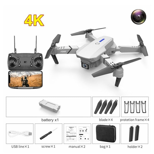 FEMA E525 E525S GPS Drone with 4K / 1080P 5G Wifi FPV HD Wide Angle Camera Foldable Mini Dron RC Quadcopter Follow Me VS E520S