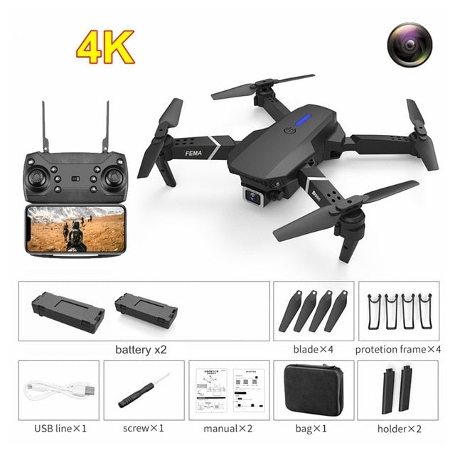 FEMA E525 E525S GPS Drone with 4K / 1080P 5G Wifi FPV HD Wide Angle Camera Foldable Mini Dron RC Quadcopter Follow Me VS E520S