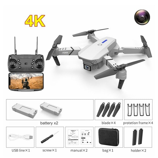 FEMA E525 E525S GPS Drone with 4K / 1080P 5G Wifi FPV HD Wide Angle Camera Foldable Mini Dron RC Quadcopter Follow Me VS E520S