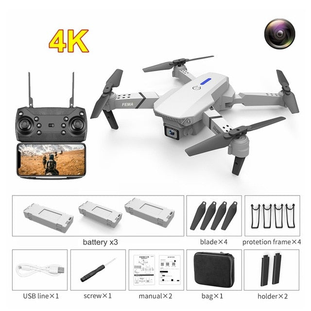 FEMA E525 E525S GPS Drone with 4K / 1080P 5G Wifi FPV HD Wide Angle Camera Foldable Mini Dron RC Quadcopter Follow Me VS E520S