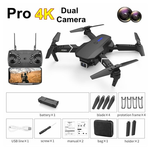 FEMA E525 E525S GPS Drone with 4K / 1080P 5G Wifi FPV HD Wide Angle Camera Foldable Mini Dron RC Quadcopter Follow Me VS E520S