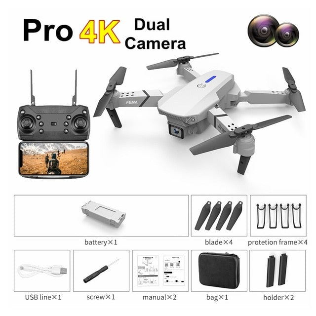 FEMA E525 E525S GPS Drone with 4K / 1080P 5G Wifi FPV HD Wide Angle Camera Foldable Mini Dron RC Quadcopter Follow Me VS E520S