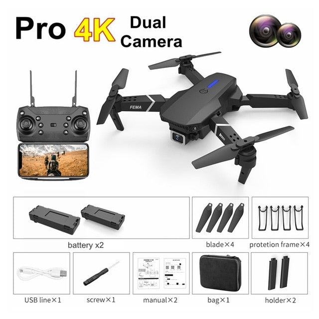 FEMA E525 E525S GPS Drone with 4K / 1080P 5G Wifi FPV HD Wide Angle Camera Foldable Mini Dron RC Quadcopter Follow Me VS E520S