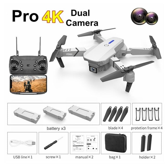 FEMA E525 E525S GPS Drone with 4K / 1080P 5G Wifi FPV HD Wide Angle Camera Foldable Mini Dron RC Quadcopter Follow Me VS E520S