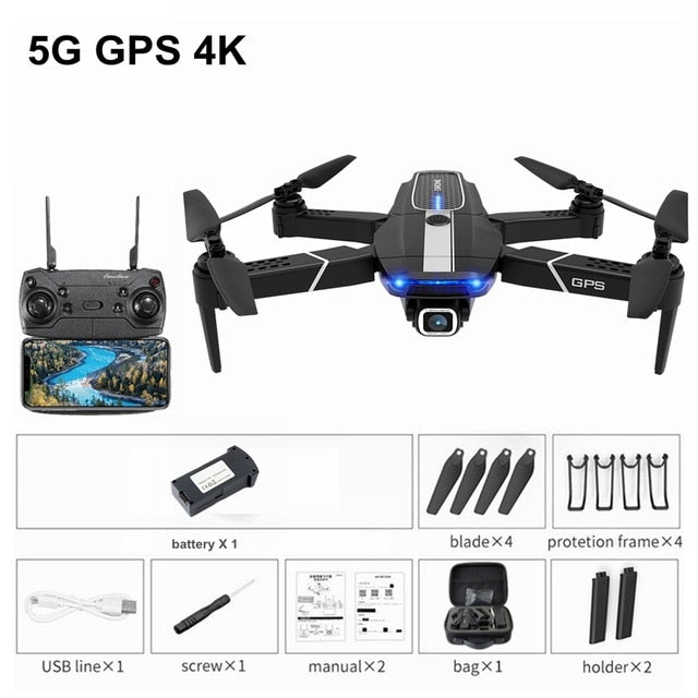 FEMA E525 E525S GPS Drone with 4K / 1080P 5G Wifi FPV HD Wide Angle Camera Foldable Mini Dron RC Quadcopter Follow Me VS E520S