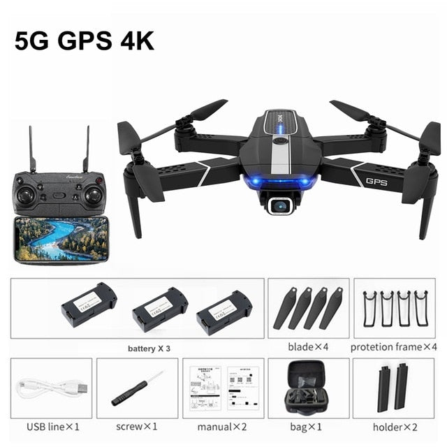 FEMA E525 E525S GPS Drone with 4K / 1080P 5G Wifi FPV HD Wide Angle Camera Foldable Mini Dron RC Quadcopter Follow Me VS E520S