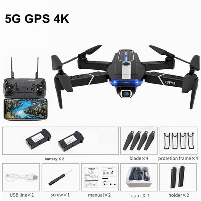 FEMA E525 E525S GPS Drone with 4K / 1080P 5G Wifi FPV HD Wide Angle Camera Foldable Mini Dron RC Quadcopter Follow Me VS E520S