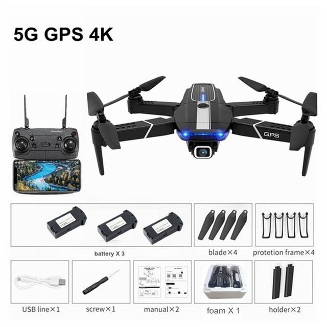 FEMA E525 E525S GPS Drone with 4K / 1080P 5G Wifi FPV HD Wide Angle Camera Foldable Mini Dron RC Quadcopter Follow Me VS E520S