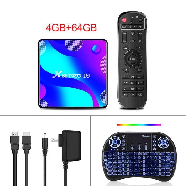 2020 Smart TV Box Android 10 X88 PRO 10 Max 4GB 64GB TVBOX Rockchip RK3318 4K 60fps USB3.0 Google PlayStore Youtube Set top Box