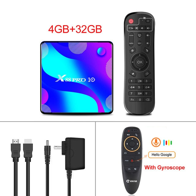 2020 Smart TV Box Android 10 X88 PRO 10 Max 4GB 64GB TVBOX Rockchip RK3318 4K 60fps USB3.0 Google PlayStore Youtube Set top Box