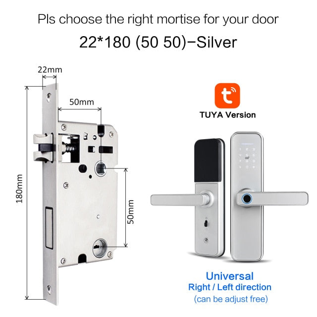 New X5 Waterproof Tuya Biometric Fingerprint Lock, Security Intelligent Smart Lock With WiFi APP Password RFID Door Lock