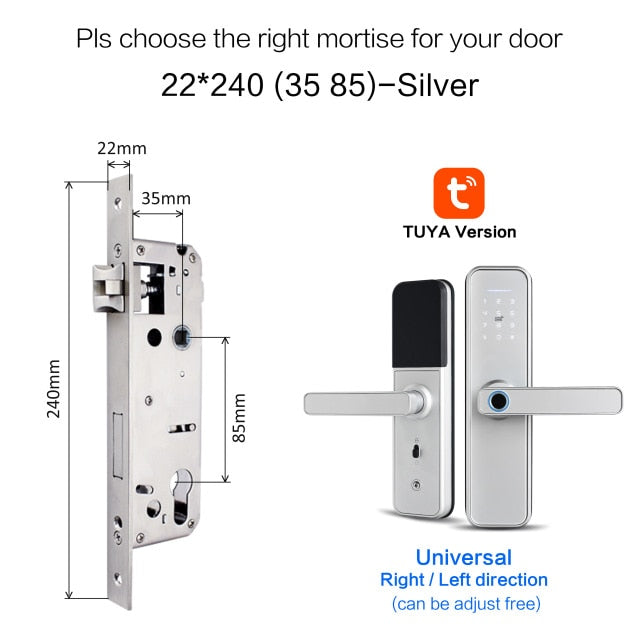 New X5 Waterproof Tuya Biometric Fingerprint Lock, Security Intelligent Smart Lock With WiFi APP Password RFID Door Lock