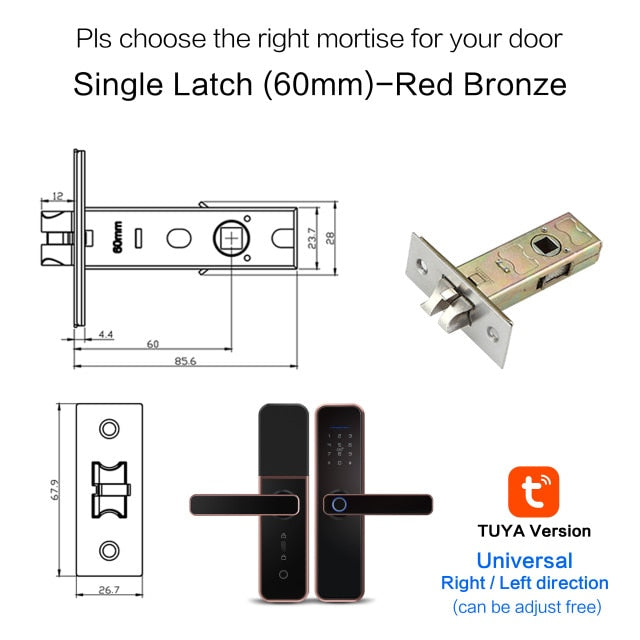 New X5 Waterproof Tuya Biometric Fingerprint Lock, Security Intelligent Smart Lock With WiFi APP Password RFID Door Lock