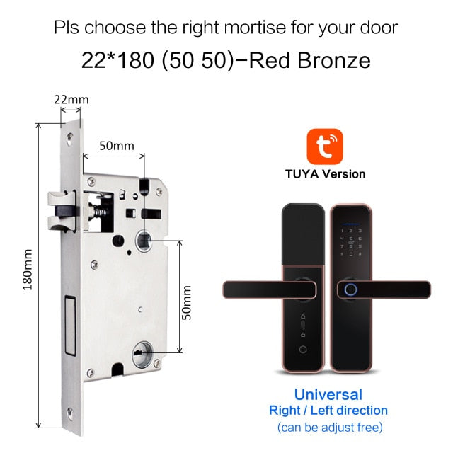 New X5 Waterproof Tuya Biometric Fingerprint Lock, Security Intelligent Smart Lock With WiFi APP Password RFID Door Lock