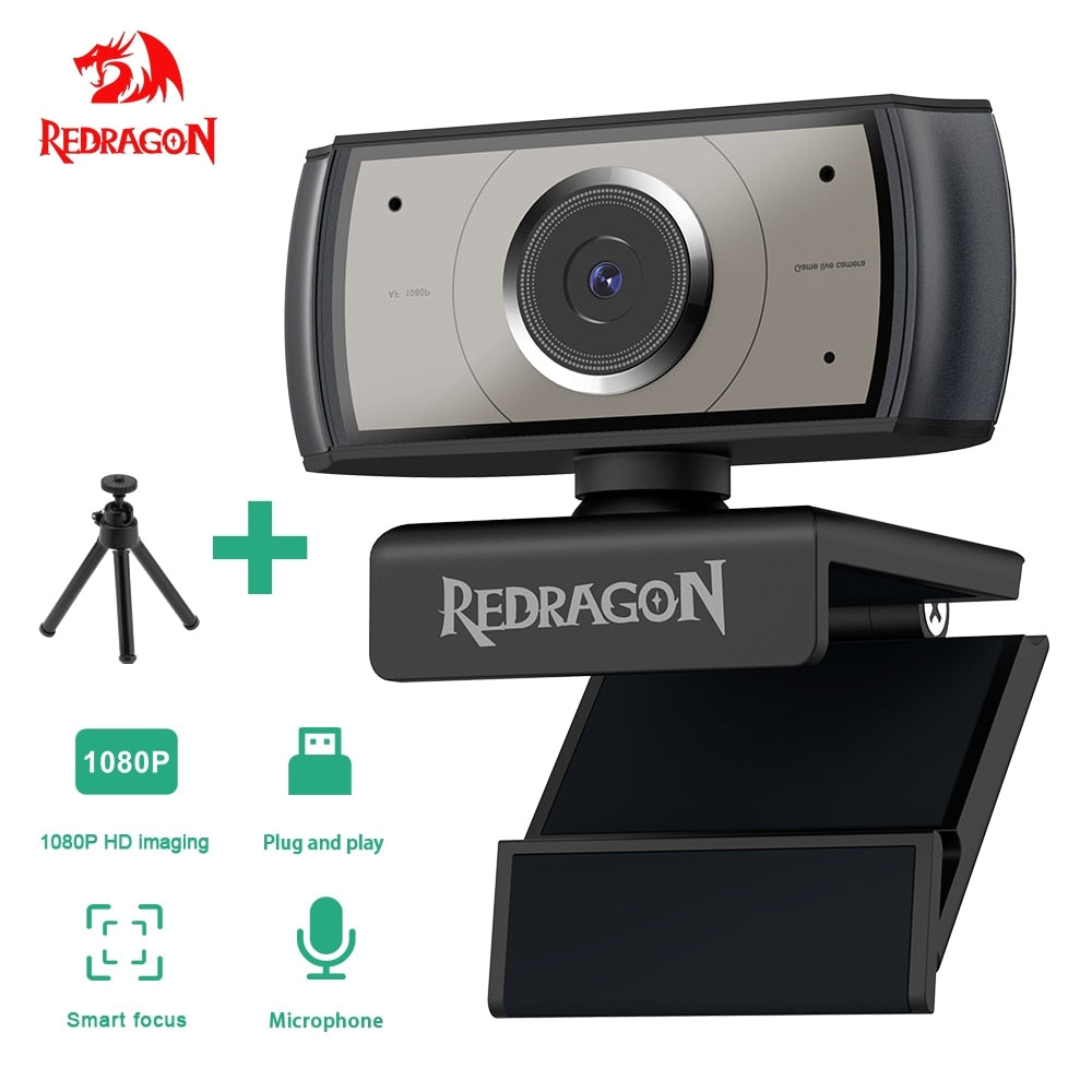 REDRAGON GW900 APEX USB HD Webcam autofocus Built-in Microphone 1920 X 1080P 30fps Web Cam Camera for Desktop Laptops Game PC