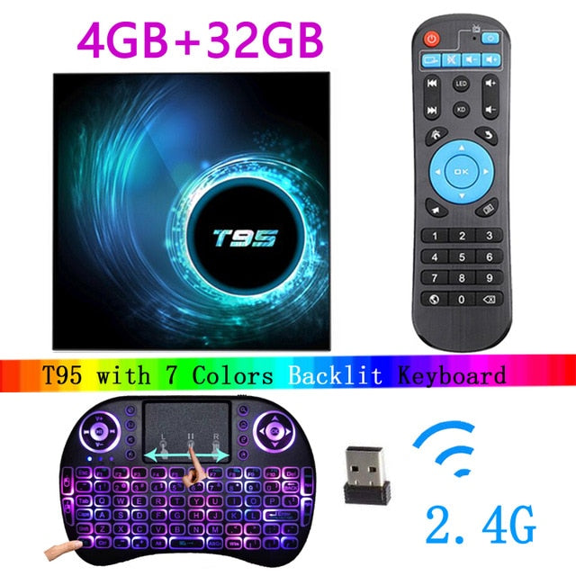 2020 Latest T95 Smart Tv Box Android 10 6k 2.4g & 5g Wifi Bluetooth 5.0 4g 16g 32gb 64gb 4k Quad Core Set-Top Box Media Player