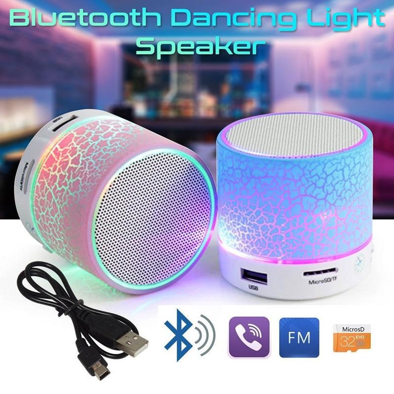 Mini Wireless Portable Bluetooth Speakers Crack LED USB Radio FM MP3 Stereo Sound Speaker For Computer Mobile Phone
