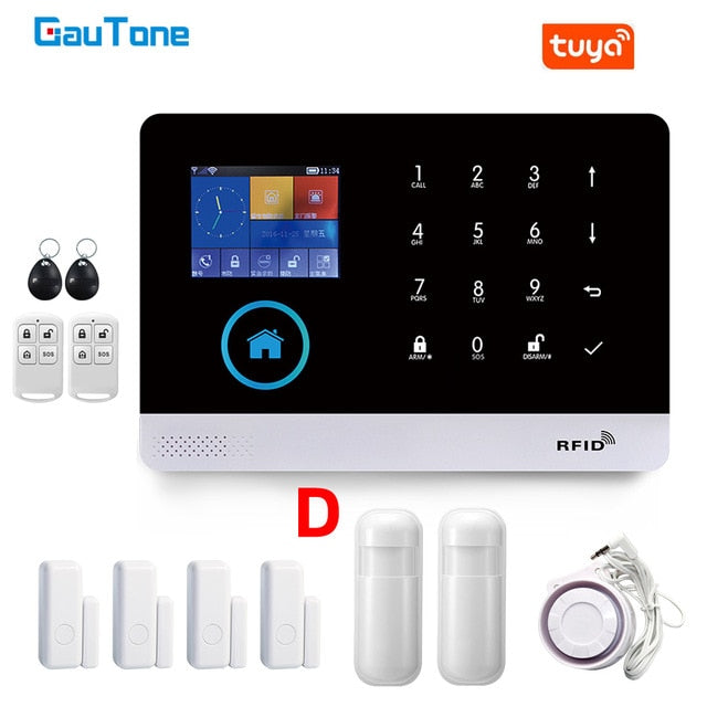 GauTone PG103 Alarm System for Home Burglar Security 433MHz WiFi GSM Alarm Wireless Tuya Smart House App Control