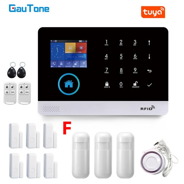 GauTone PG103 Alarm System for Home Burglar Security 433MHz WiFi GSM Alarm Wireless Tuya Smart House App Control
