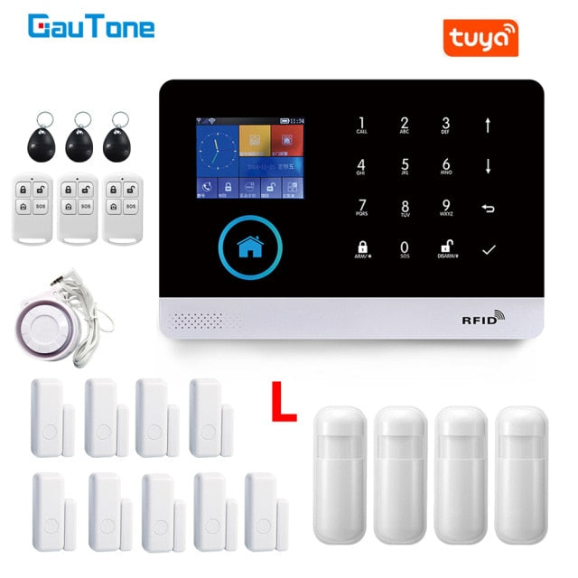 GauTone PG103 Alarm System for Home Burglar Security 433MHz WiFi GSM Alarm Wireless Tuya Smart House App Control