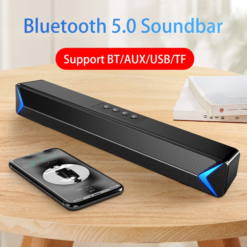 2021 TV Sound Bar AUX USB Wired and Wireless Bluetooth Home Theater FM Radio Surround Sound Bar PC Speaker Computer Soundbar