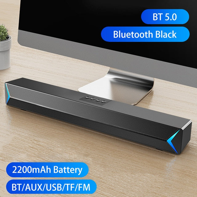 2021 TV Sound Bar AUX USB Wired and Wireless Bluetooth Home Theater FM Radio Surround Sound Bar PC Speaker Computer Soundbar