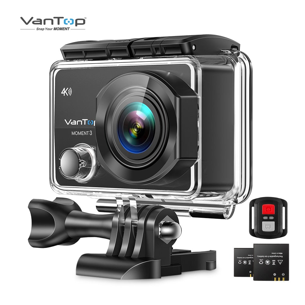 VanTop Moment 3 4K Action Camera Underwater Waterproof Camera with 170° Wide Angle Outdoor Mini WiFi Video Sports Mini Camera