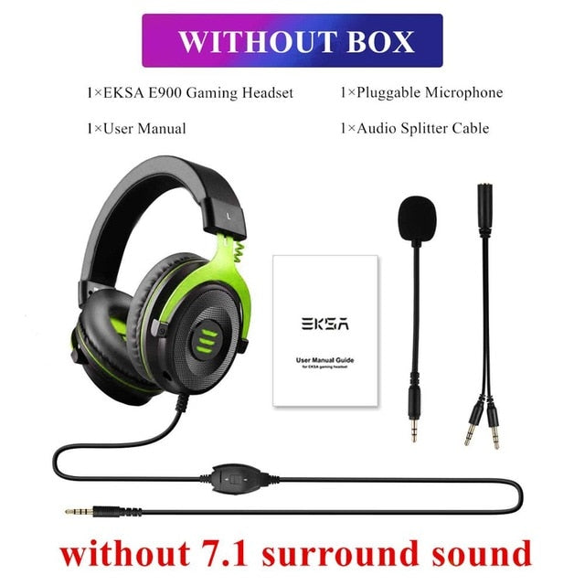 EKSA Gaming Headset with Microphone E900 Pro 7.1 Surround Headset Gamer USB/3.5mm Wired Headphones For PC PS4 Xbox one Earphones
