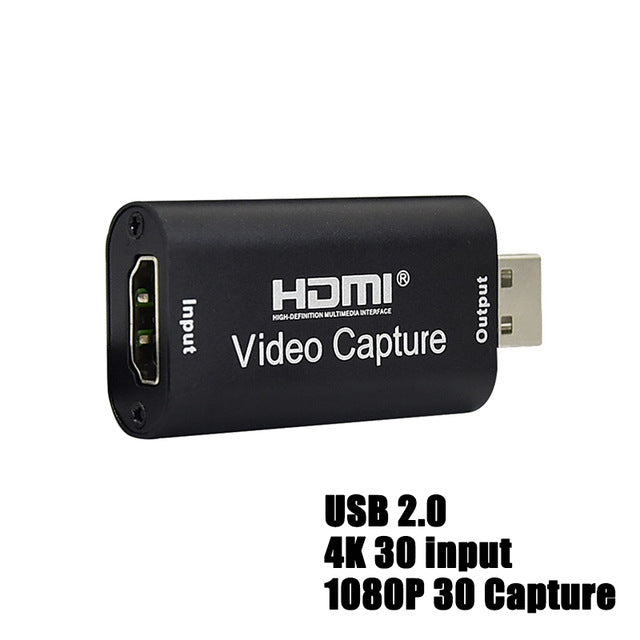 4K Video Capture Card USB 3.0 USB2.0 HDMI-compatible Grabber Recorder for PS4 Game DVD Camcorder Camera Recording Live Streaming