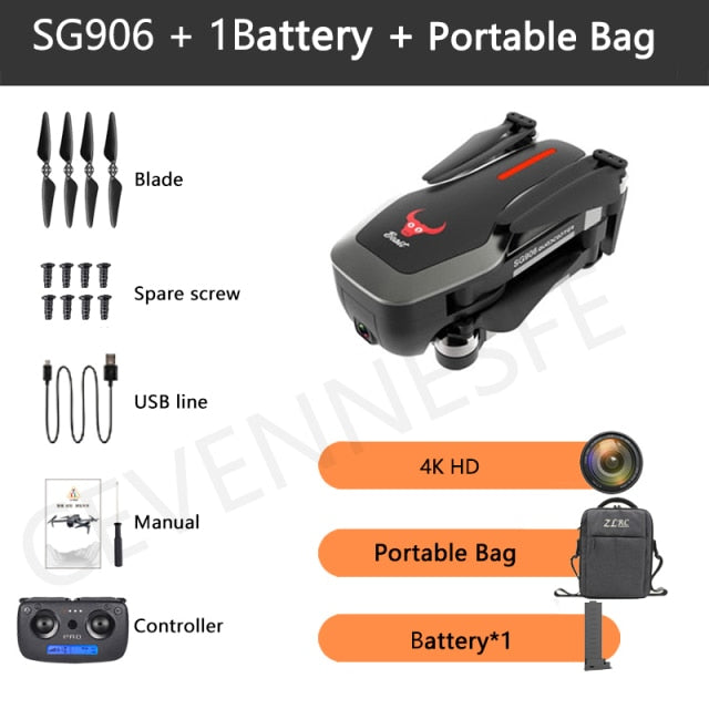 2021 NWE SG906 Pro 2 / SG906 MAX Drone 4k HD 3-Axis Gimbal Camera 5G WIFI GPS Professional Quadcopter Obstacle Avoidance Dron
