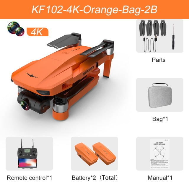 XKJ KF102 GPS Drone 8K HD Camera 2-Axis Gimbal Professional Anti-Shake Aerial Photography Brushless Foldable Quadcopter 1.2km