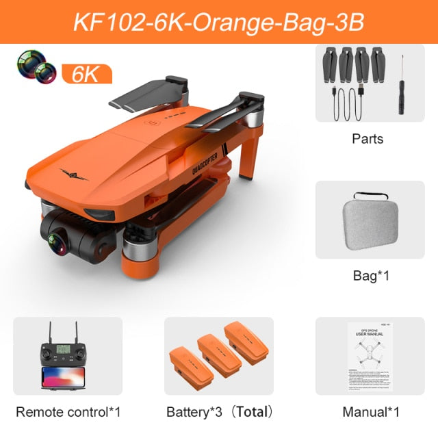XKJ KF102 GPS Drone 8K HD Camera 2-Axis Gimbal Professional Anti-Shake Aerial Photography Brushless Foldable Quadcopter 1.2km