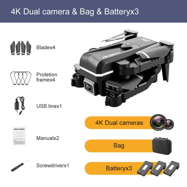 2021 New Kk1 Mini Drone 4k Hd Camera profesional Rc Drones Wifi Fpv Dron Toy Outdoor Rc Quadcopter Fixed height Helicopter Toys