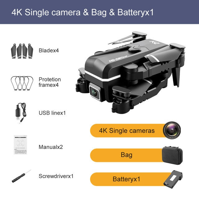2021 New Kk1 Mini Drone 4k Hd Camera profesional Rc Drones Wifi Fpv Dron Toy Outdoor Rc Quadcopter Fixed height Helicopter Toys